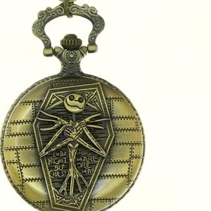 New  Jack skillington nightmare before Christmas skull skeleton pocket watch